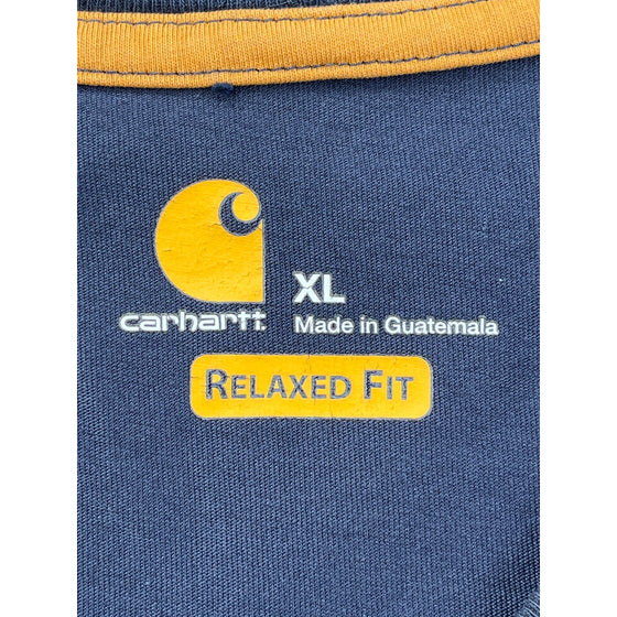 Carhartt Relaxed Fit Long Sleeve T-Shirt - XL - Navy Cotton Blend