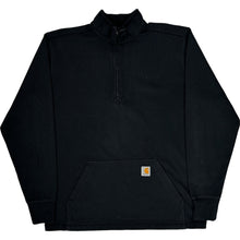  Carhartt 1/4 Zip Sweatshirt - Large - Black Cotton Blend