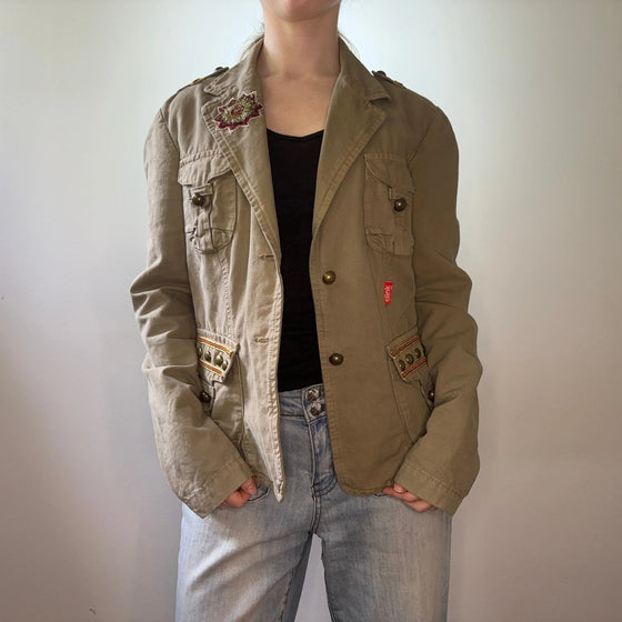 Vintage khaki Clink Jacket - womens medium