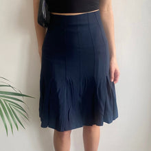  Vintage navy Chanel Pleated Skirt - womens 24" waist