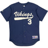 Majestic Vikings Baseball Jersey - Medium - Blue Polyester