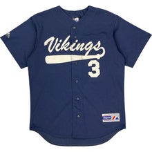  Majestic Vikings Baseball Jersey - Medium - Blue Polyester