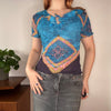 Vintage blue Montani Mesh Top - womens medium