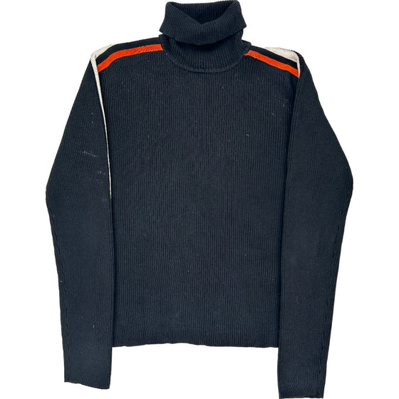 Harley Davidson Ribbed Turtleneck Sweater - Medium - Black Cotton