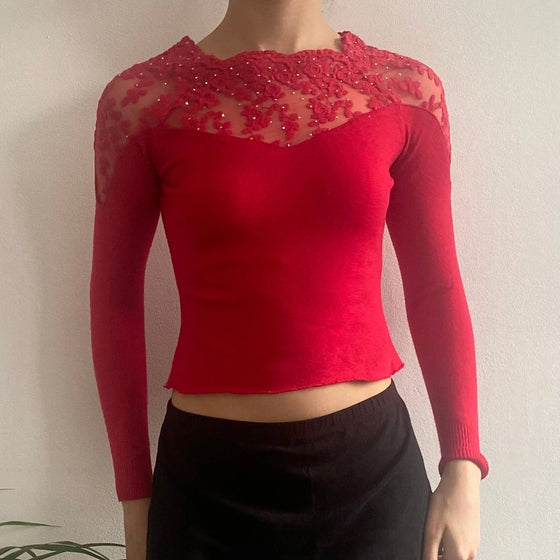 Vintage red Liu Jo Jumper - womens small