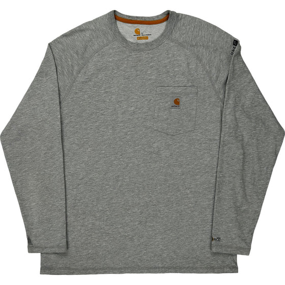 Carhartt Long Sleeve T-Shirt - Large - Grey Cotton Blend