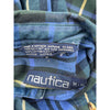 Nautica Plaid Long Sleeve Shirt - Medium - Blue Cotton