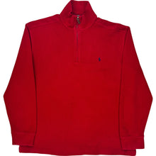  Polo Ralph Lauren 1/4 Zip Sweatshirt - Large - Red Cotton