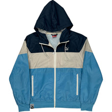  Puma Hooded Windbreaker Jacket - Medium - Blue Polyester