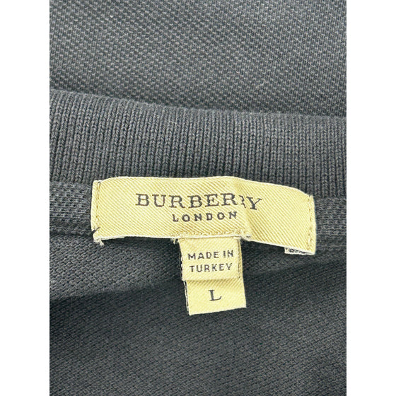 Burberry Polo Shirt - Large - Black Cotton