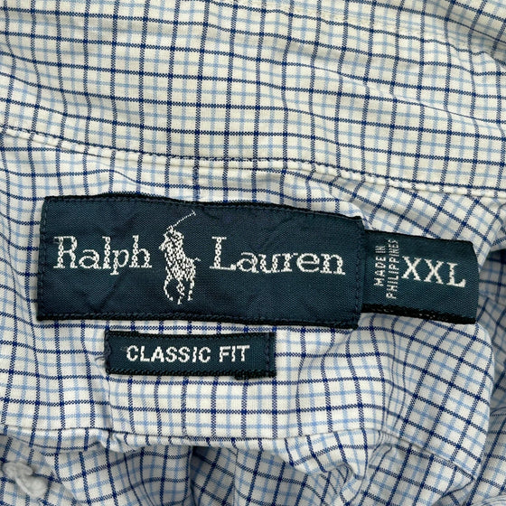 Ralph Lauren Checked Shirt - 2XL Blue Cotton