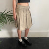 Vintage beige Sisley Pleated Skirt - womens 32" waist