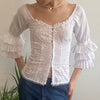 Vintage white Tensione In Bardot Top - womens small