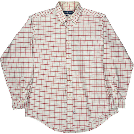 Ralph Lauren Checked Shirt - Large - Red Cotton