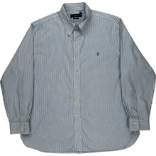  Ralph Lauren Striped Shirt - Large - Blue Cotton