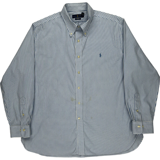 Ralph Lauren Striped Shirt - Large - Blue Cotton