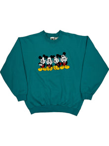  Disney Mickey Mouse Sweatshirt - Medium - Teal Cotton Blend