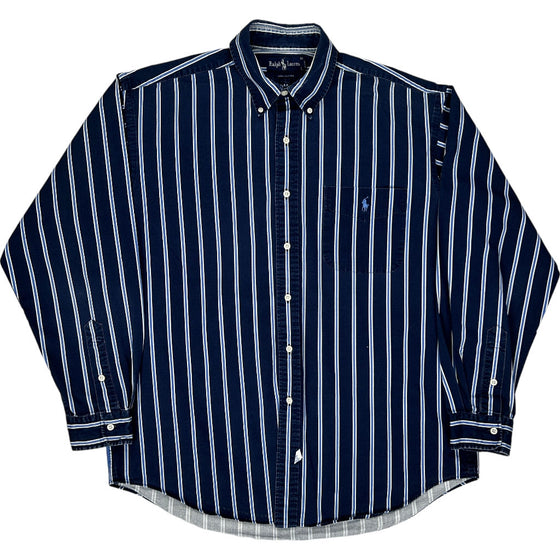 Ralph Lauren Striped Shirt - 3XL - Navy Cotton