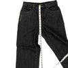 Hip Hop Sean John Embroidered Wide Leg Jeans - 28W 28L - Black Cotton Blend