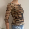 Vintage brown Le Fete Mesh Top - womens medium