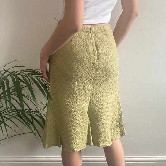 Vintage green Moschino Midi Skirt - womens 26" waist