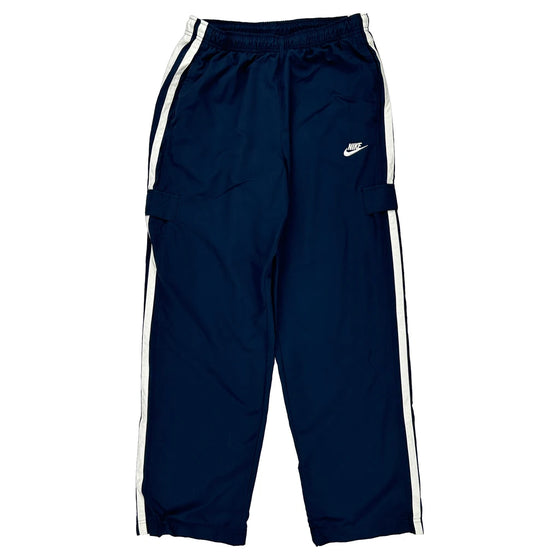 Nike Wide Leg Tracksuit - Large Navy Polyester