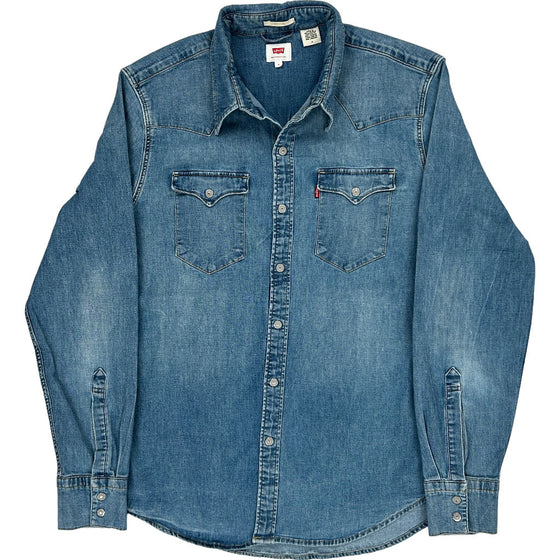 Levis Denim Shirt - Medium - Blue Cotton Blend