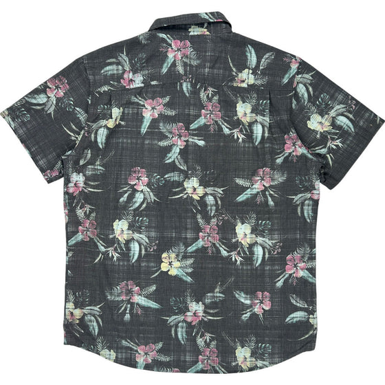 O'Neill Floral Short Sleeve Shirt - XL - Grey Polyester Blend