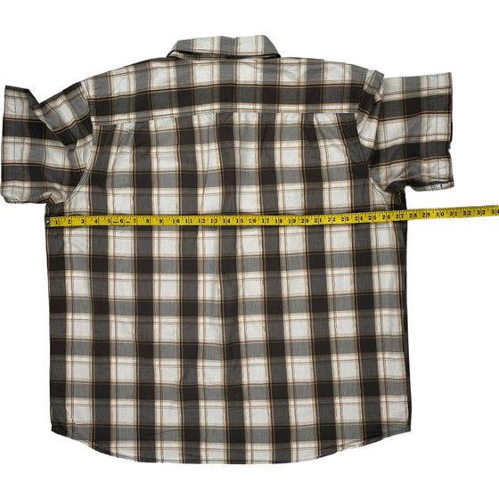 Carhartt Relaxed Fit Plaid Shirt - 2XL - Grey Cotton