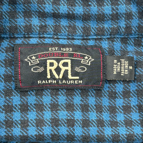 Double Rl Ralph Lauren Checked Shirt - Medium Blue Cotton