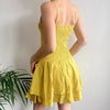 Vintage yellow Unbranded Mini Dress - womens small