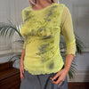 Vintage green Edda Gavioli Mesh Top - womens medium