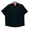 Wrangler Short Sleeve Shirt - Large Black Cotton