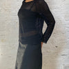 Vintage black Sisley Crochet Top - womens x-large