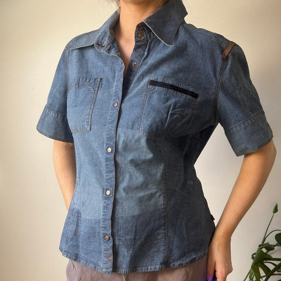 Vintage blue Just Cavalli Denim Shirt - womens large