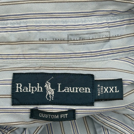 Ralph Lauren Striped Shirt - 2XL Blue Cotton