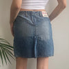 Vintage blue Guru Mini Skirt - womens 27" waist