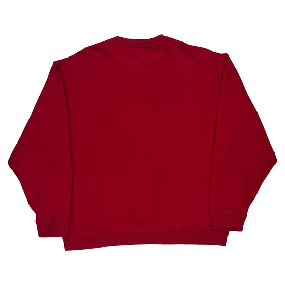 Chaps Ralph Lauren Spellout Sweatshirt - Large Red Cotton Blend