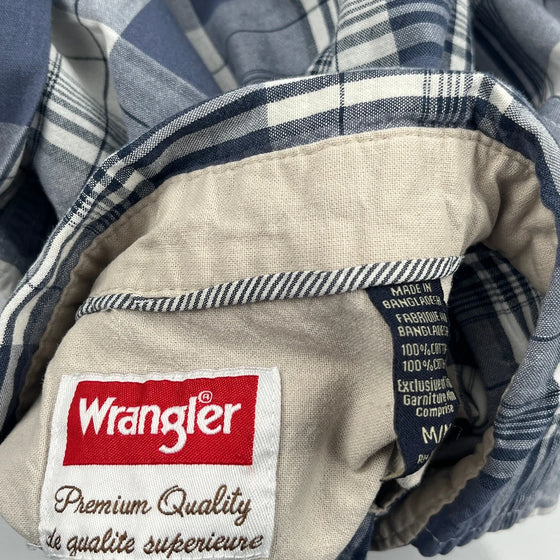 Wrangler Checked Shirt - Medium Navy Cotton