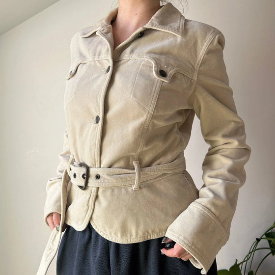 Vintage beige Armani Jeans Jacket - womens small