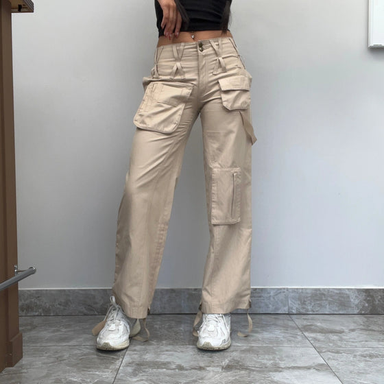 Vintage beige Motivi Cargo Trousers - womens 27" waist