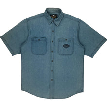  Harley Davidson Denim Shirt - Large - Blue Cotton