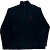 Polo Ralph Lauren 1/4 Zip Sweatshirt - XL - Black Cotton