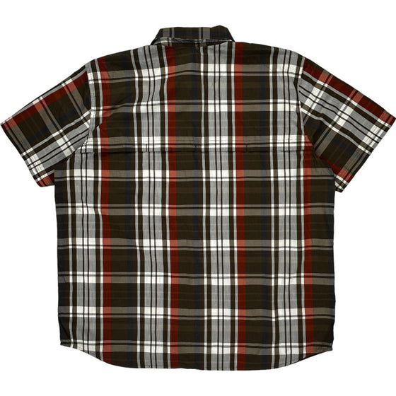 Carhartt Plaid Short Sleeve Shirt - 2XL - Brown Polyester Cotton