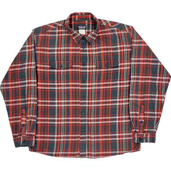 Patagonia Plaid Long Sleeve Shirt - Large - Red Cotton