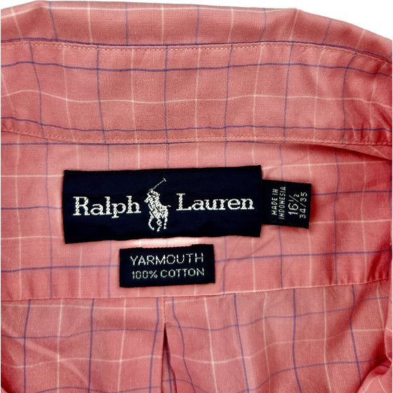 Ralph Lauren Yarmouth Check Shirt - Large - Pink Cotton