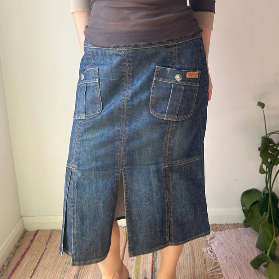 Vintage blue Moschino Jeans Denim Skirt - womens 33" waist