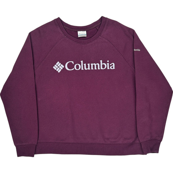 Columbia Logo Sweatshirt - XL - Purple Cotton Blend