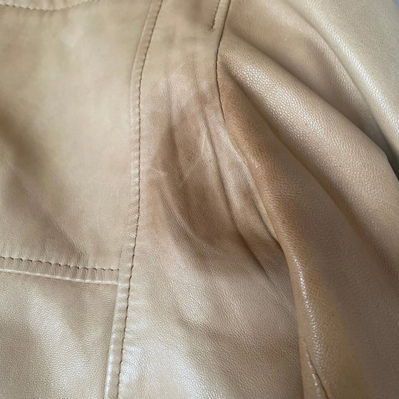 Vintage beige Giovanni Crupi Leather Jacket - womens small