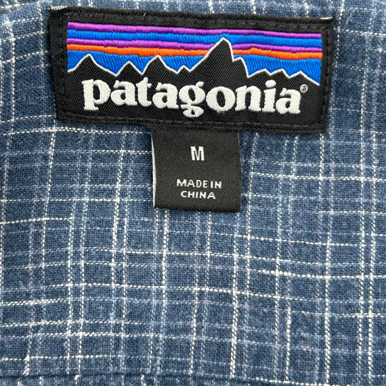 Patagonia Checked Shirt - Medium Blue Cotton Blend